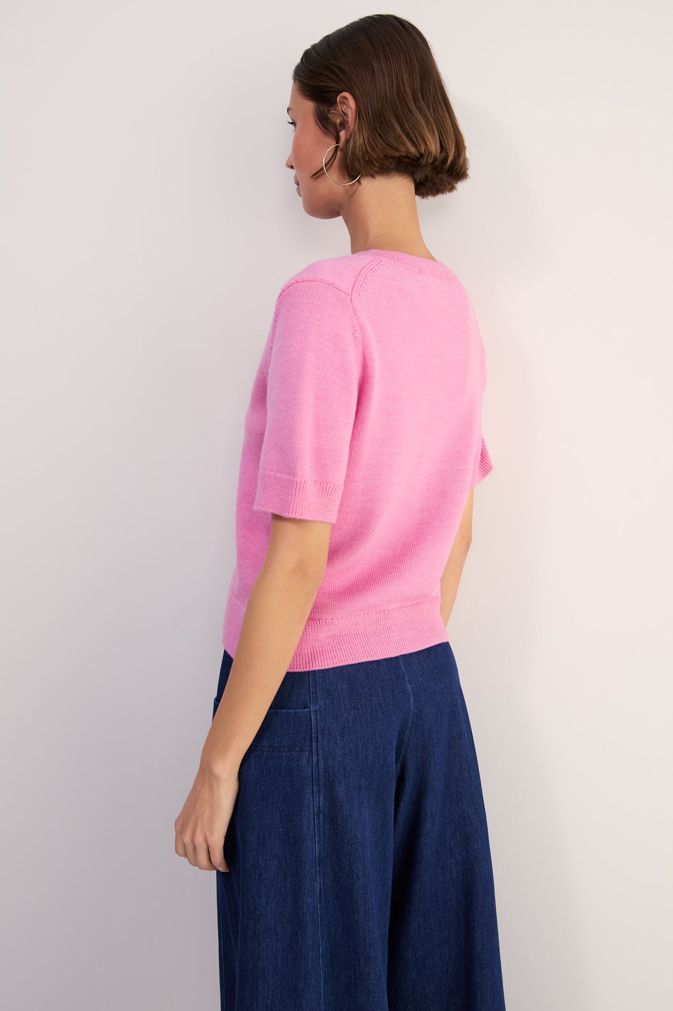 Ava Short Sleeve Cardigan - Peony