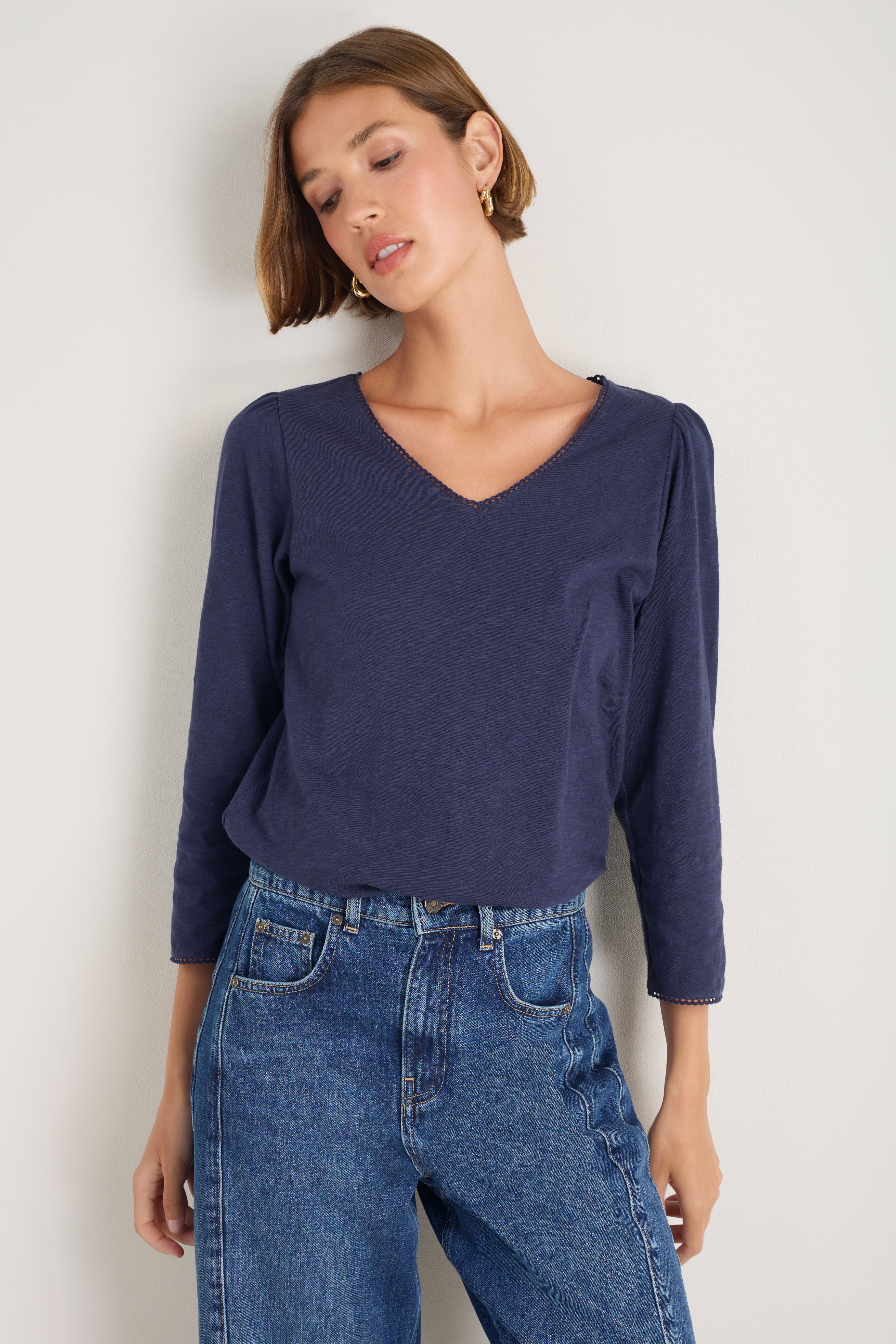 Elyna 3/4 Sleeve Tee - Midnight