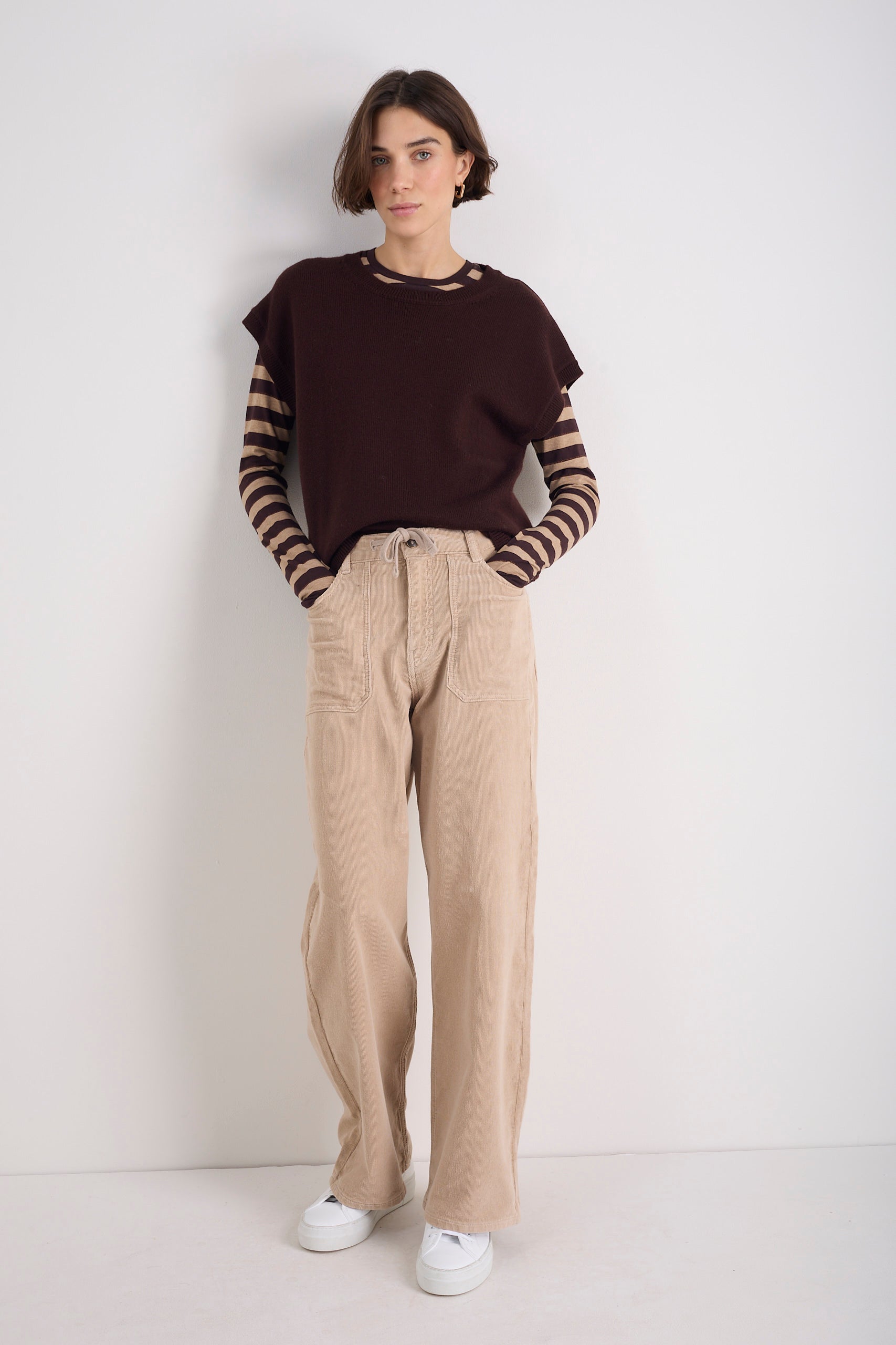 Fleur Merino Tank - Cocoa