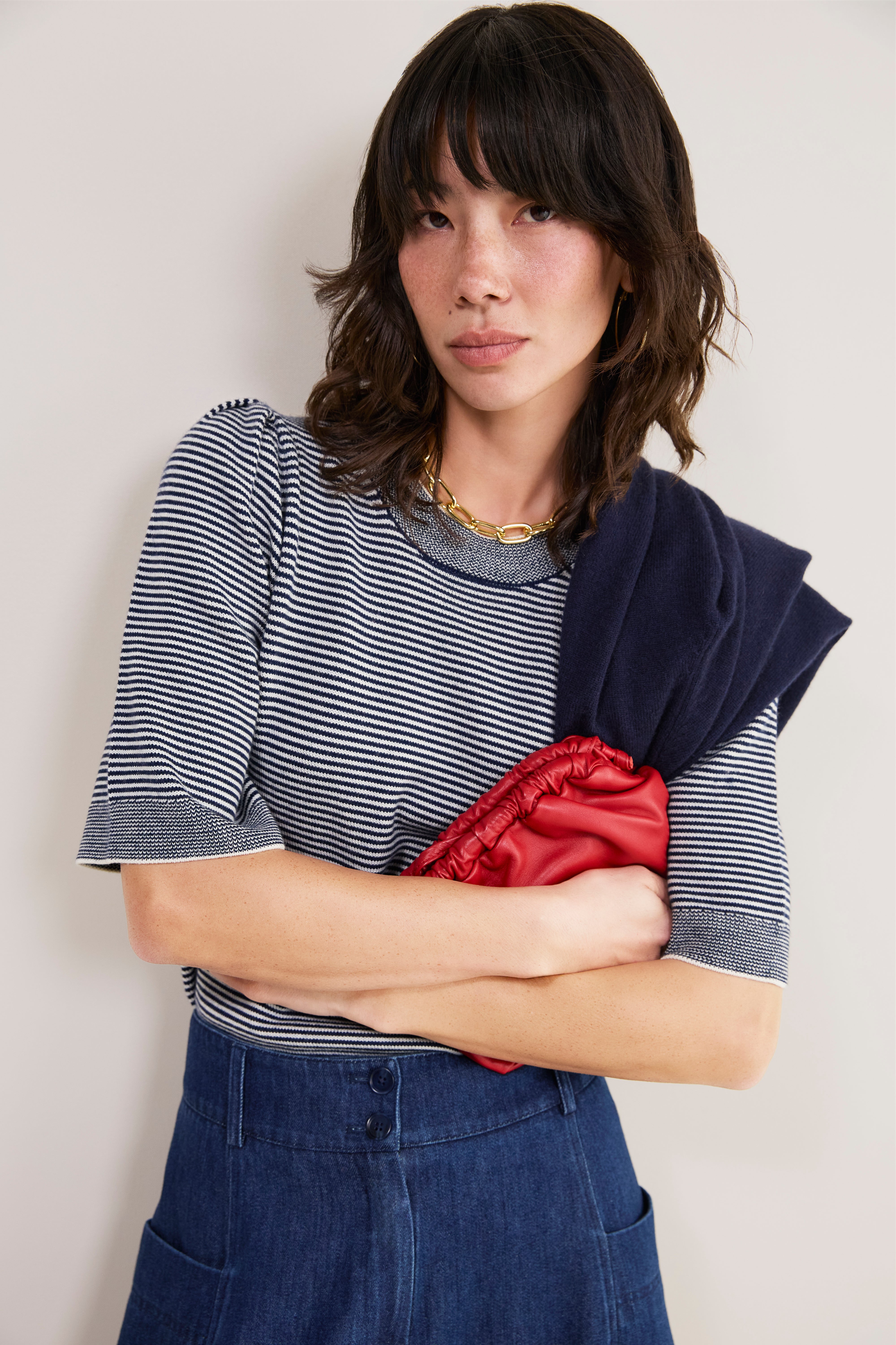 Ivy Jumper - Midnight/Ivory Micro Stripe