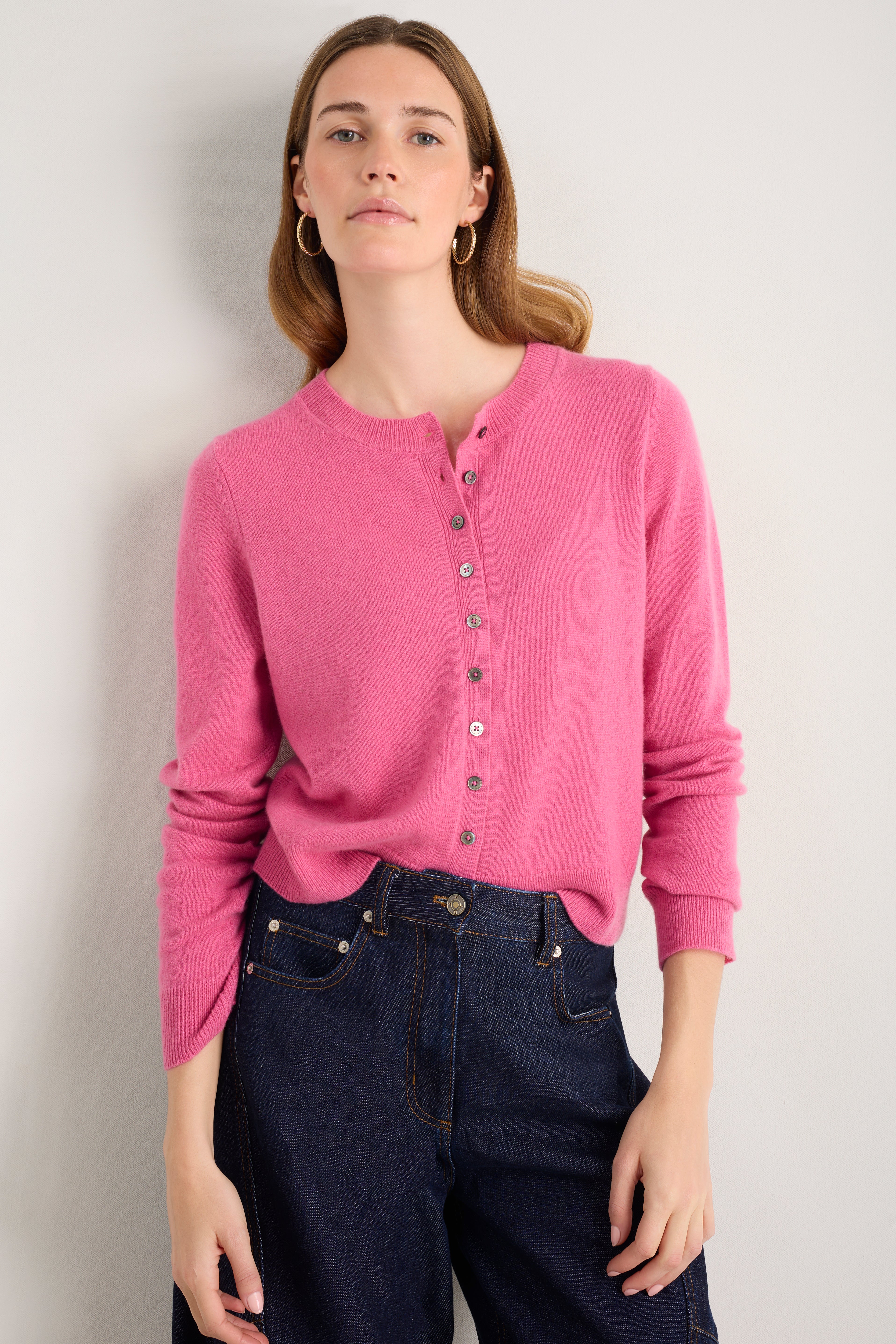 Katie Cashmere Cardigan - Pink