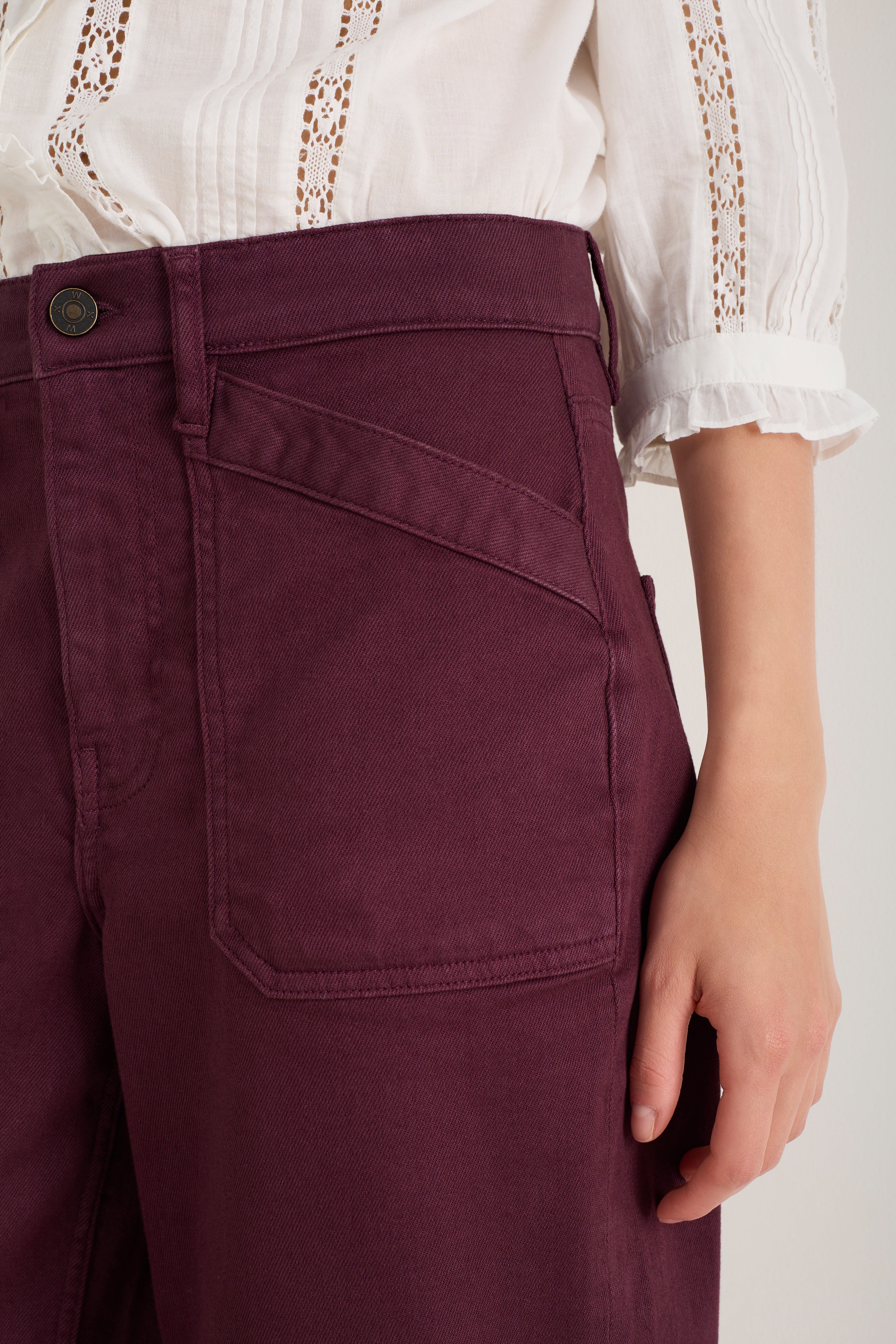 Kaya Cargo Barrel Jean - Raisin
