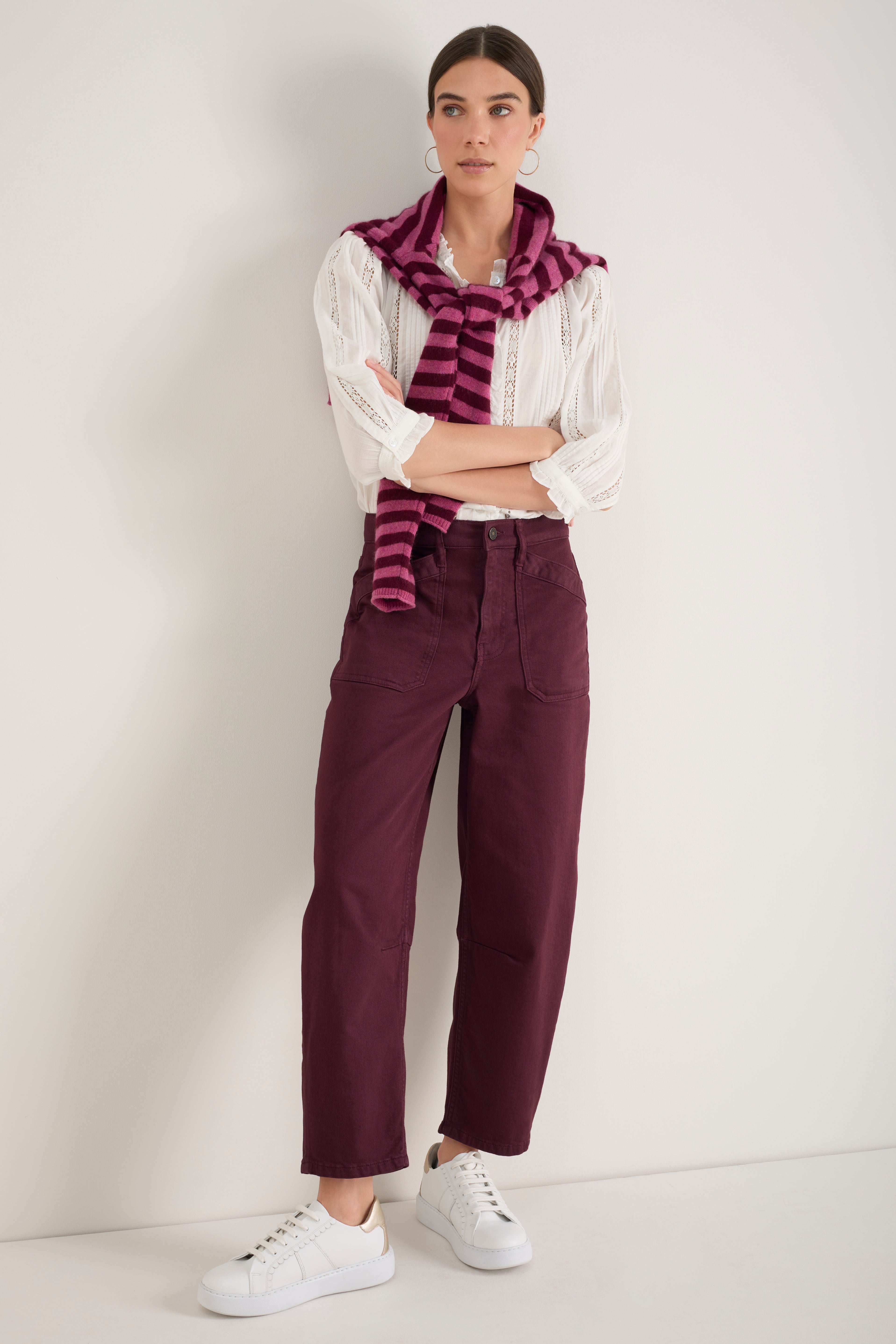 Kaya Cargo Barrel Jean - Raisin