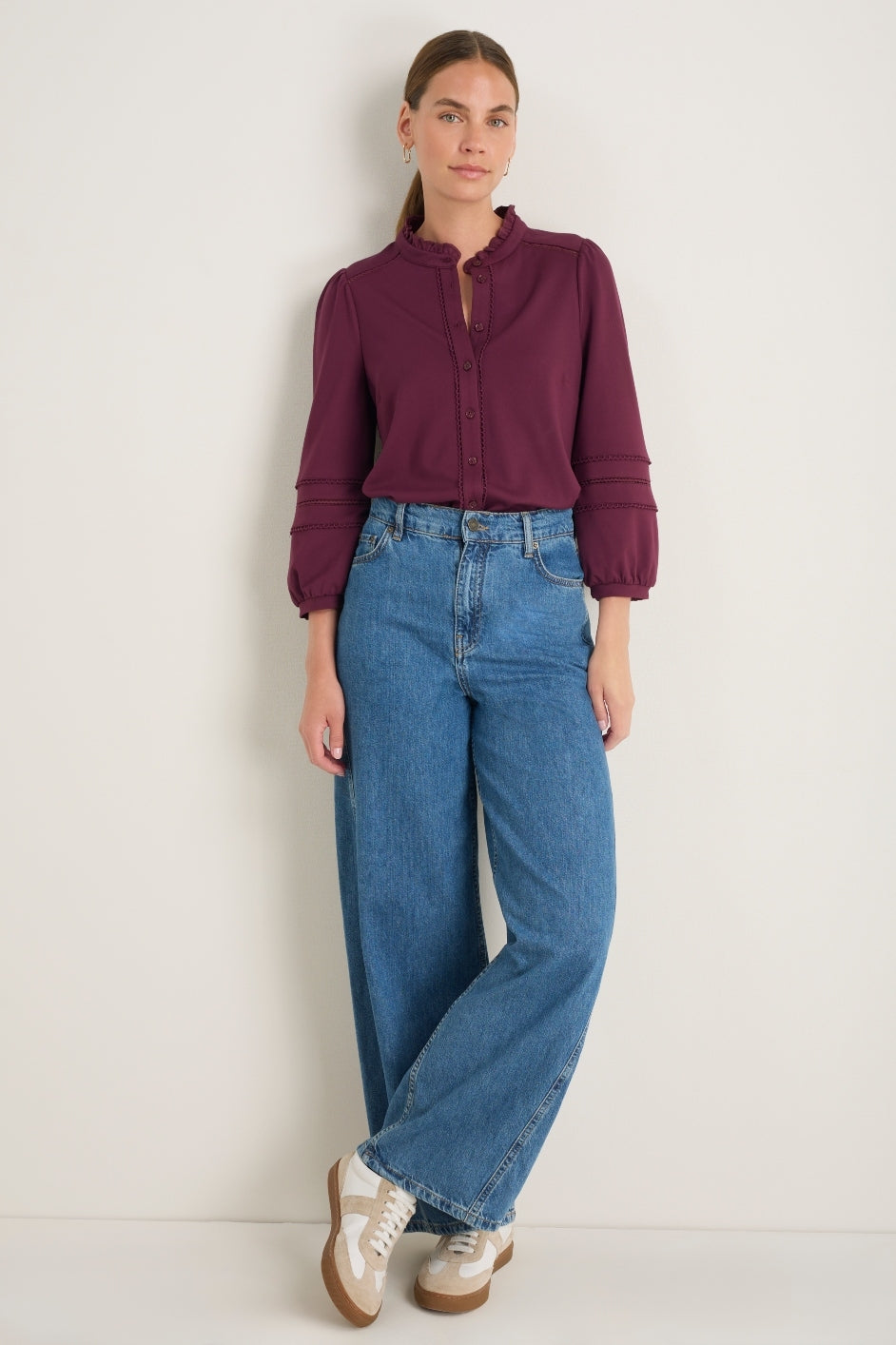 Phoebe Ponte Top - Deep Fig