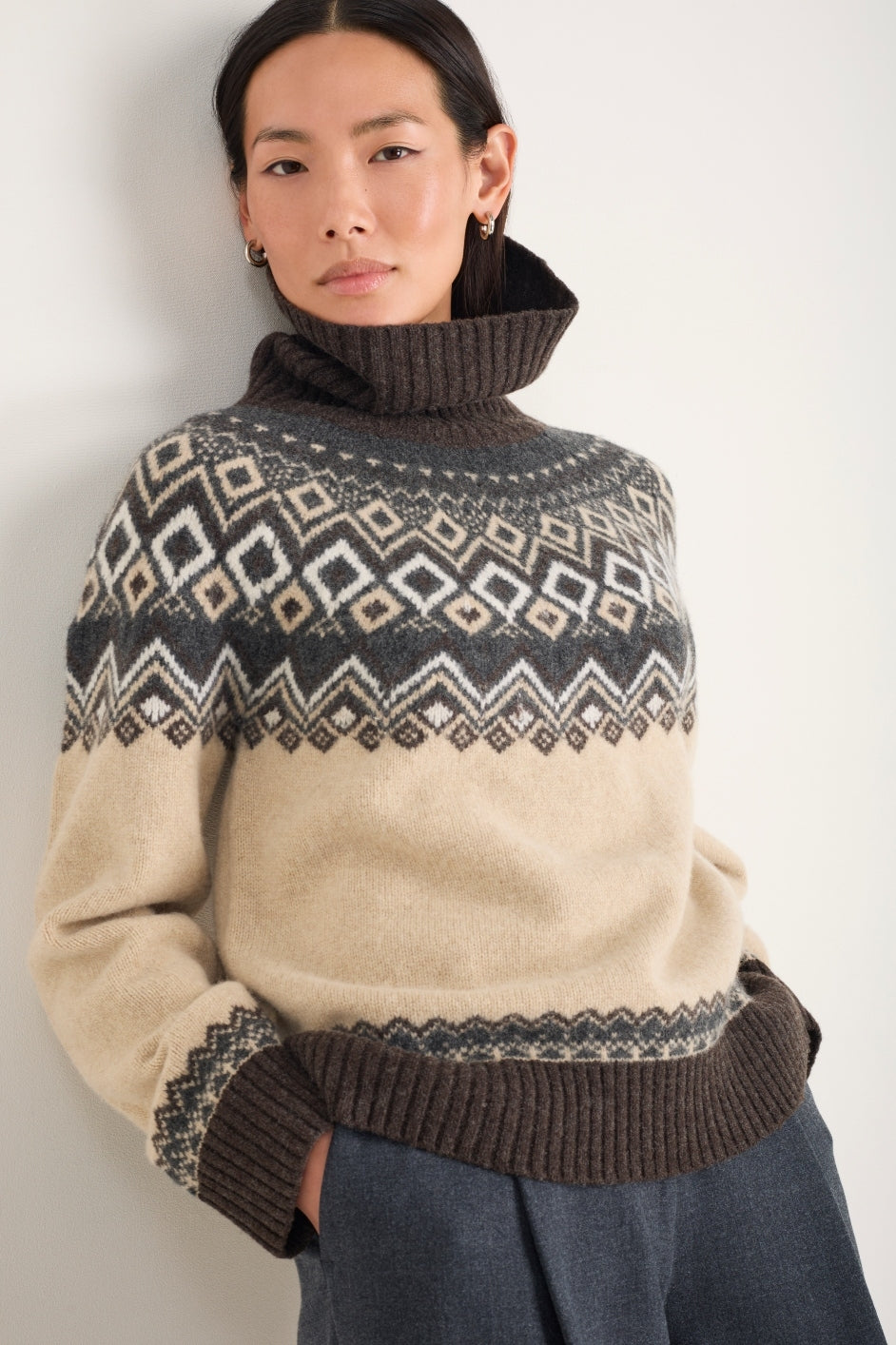Remi Fairisle Jumper - Oat/Cocoa